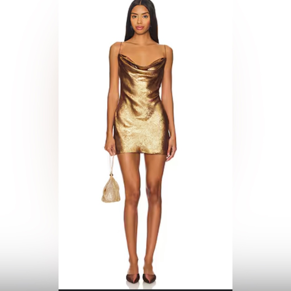 Superdown Matti Gold Mini Dress